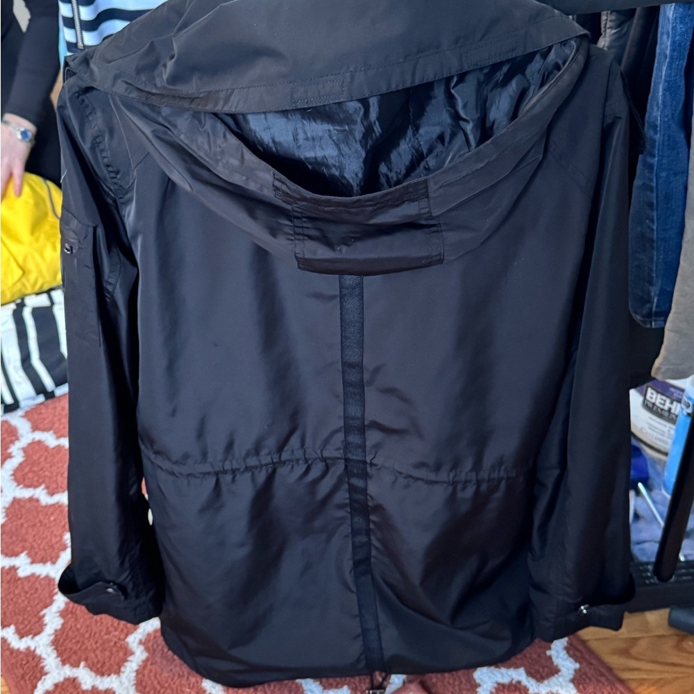 Lauren Ralph Lauren Black Hooded‎ Anorak Jacket Drawstring Waist Size L - Picture 2 of 4